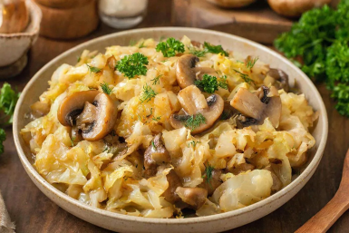 Тушу капусту только с грибами - получится с первого раза, можно в пост