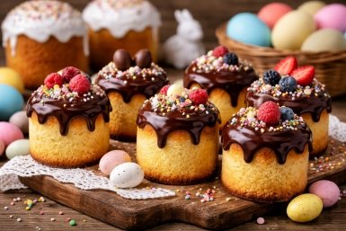 Вместо кулича пеку бисквитных карапузов Сгенерировано ИИ