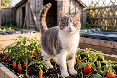 1 ложка копеечного средства на грядку - спасла огород от кошачьих меток: быстро эффективно и безопасно